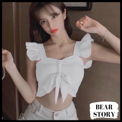Áo croptop kiểu nữ cánh tiên có mút - nơ ngực | ak0024 | bear.story