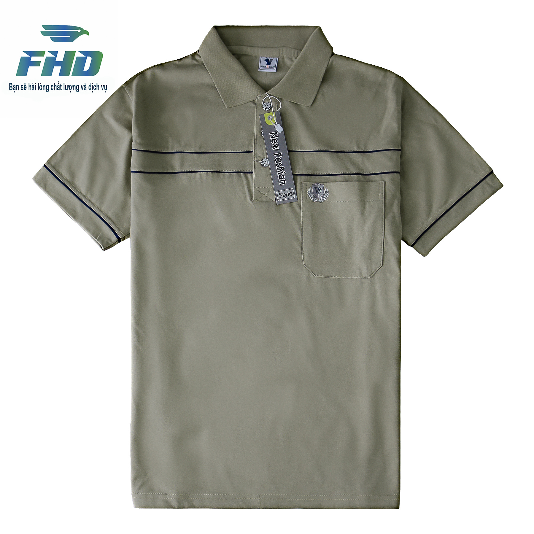 Men's Middle-Aged T-Shirt Made of Thick Cotton and Has Elegant Pockets in Elegant Colors Fhda001_4 - 5