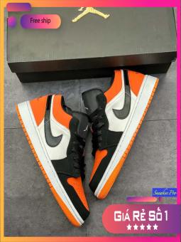 Giày Jordan cổ thấp ⚡️Tổng Kho⚡️ Giày Jordan 1 cam thấp cổ nam nữ full box bill
