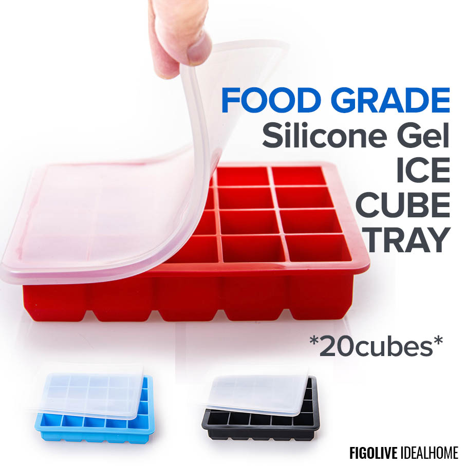 2-Pack 74 Small Mini Ice Cubes Food Grade Silica Gel Frozen Cube Trays with  Lids