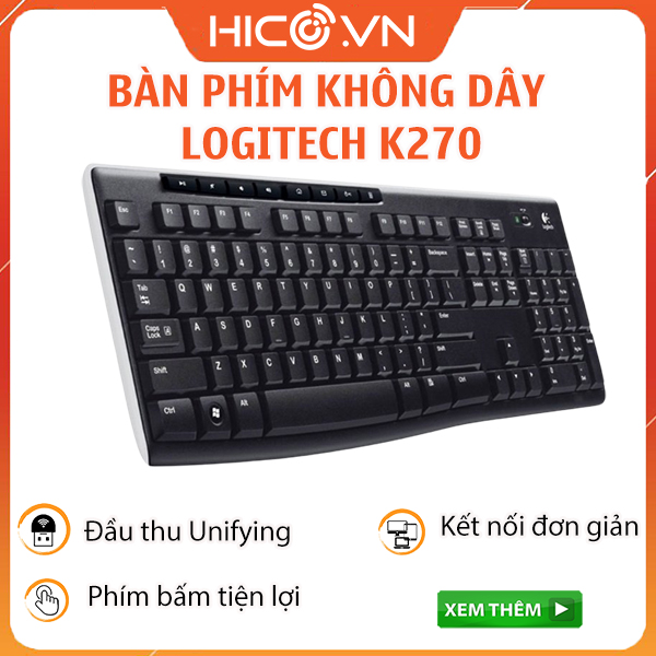 Bàn phím không dây bluetooth logitech k270 - hàng chính hãng