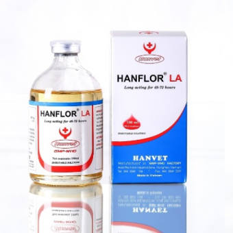 Hanflor LA Dùng cho viêm phổj, tụ huyết trùng, tiêu chảy ở gia súc, gia cầm (chai 100ml) Chỉ dùng trong thú y