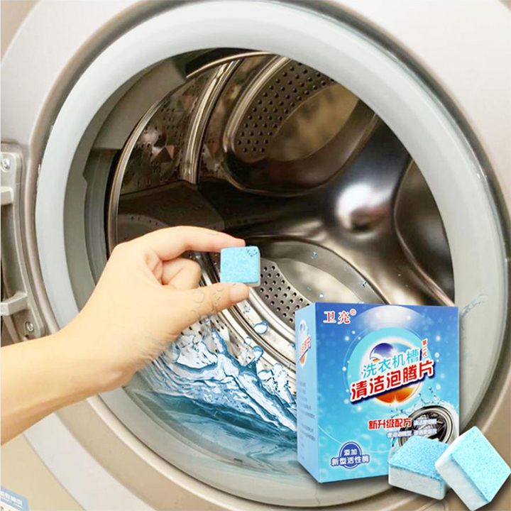 Hộp 12 viên tẩy lồng máy giặt vệ sinh cao cấp - Combo 12 viên sủi làm sạch và khử trùng máy giặt - Dụng vệ sinh máy giặt