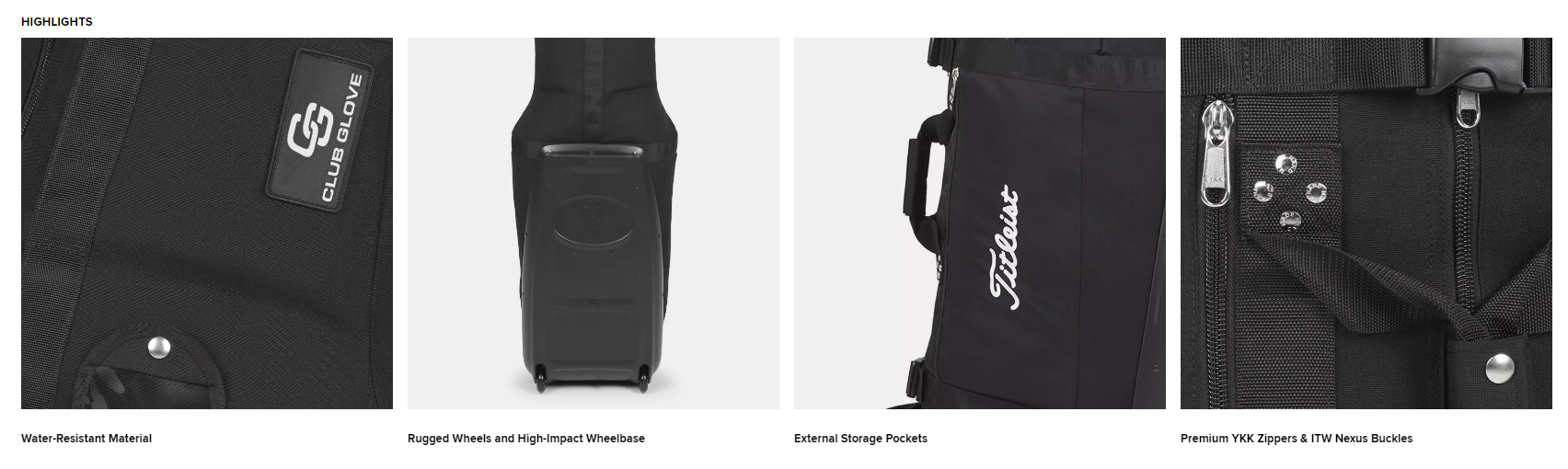 Titleist Professional Club Glove Stand Bag Travel Cover · v8
