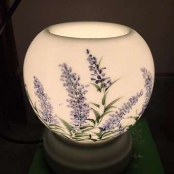 Đèn xông tinh dầu gốm sứ Bát Tràng cao cấp - Đèn dáng tròn