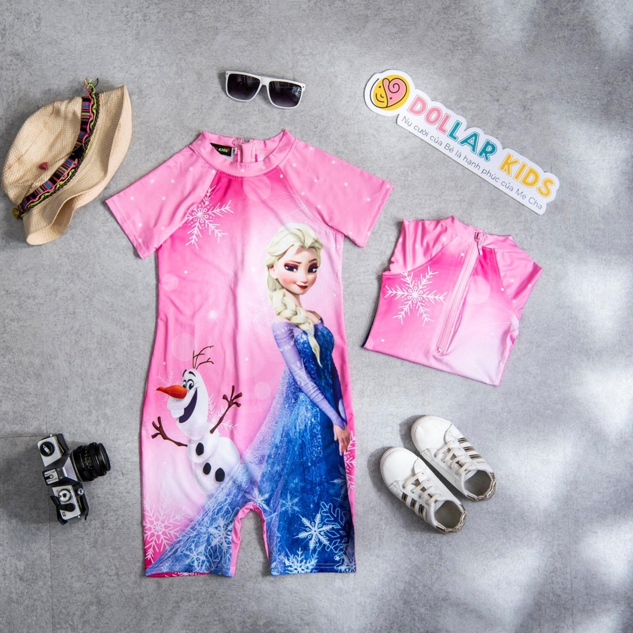 Đồ bơi bé gái liền thân dollarkids từ 10kg đến 46kg mẫu Elsa