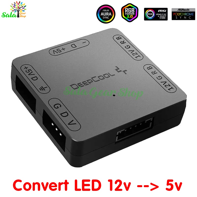 Hub RGB Convertor Deepcool chuyển chân LED 4pin 12v sang 5v 3pin