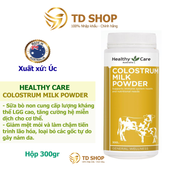 [NK Úc[ Sữa bò non Healthy Care Colostrum Milk Powder 300g bổ sung dinh dưỡng phục hồi sức khỏe - TD Shop