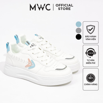 Giày thể thao nữ MWC 0764 - Giày Thể Thao Nữ Phối Họa Tiết Nhỏ Siêu Cute Sneaker Da Êm Chân Đế Bằng Hot Trend