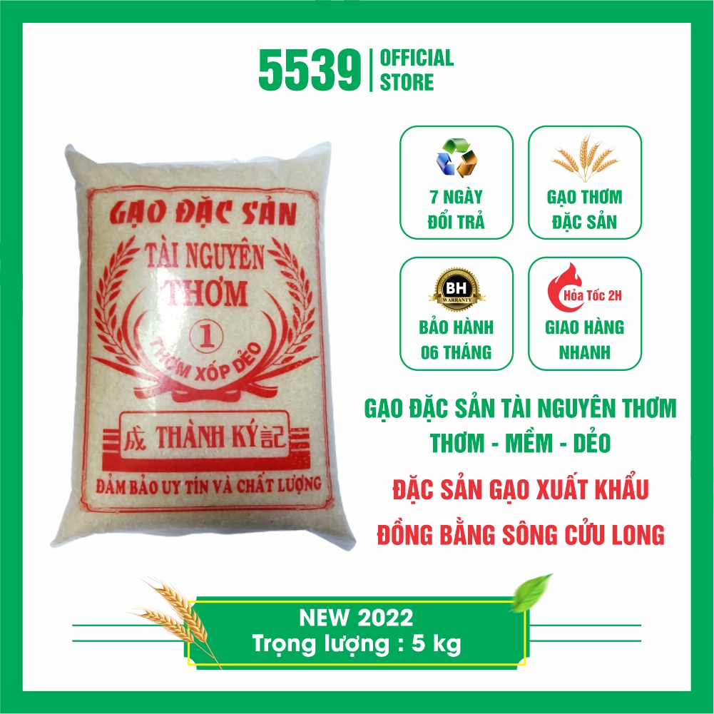 Gạo đặc sản Tài Nguyên Thơm Gói 5 kg Thơm Xốp Dẻo - Shop 5539