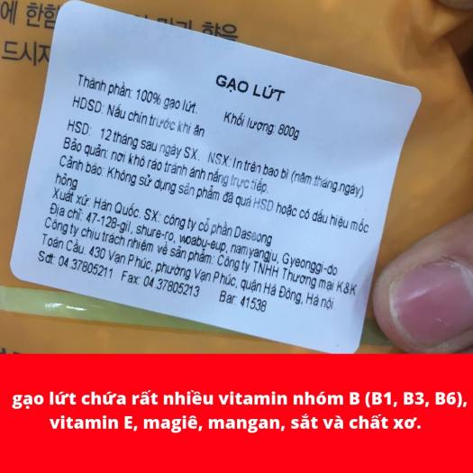 GẠO LỨT HÀN QUỐC 800G
