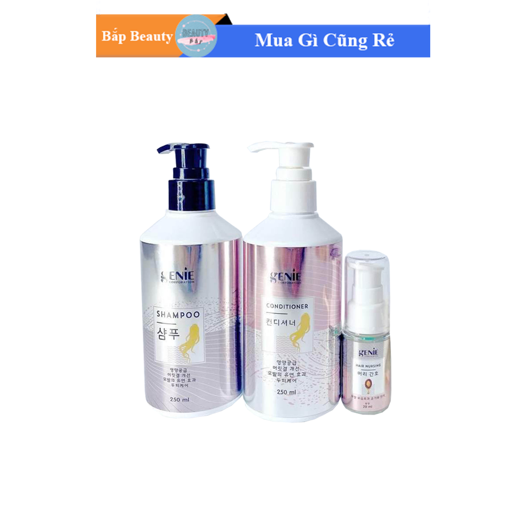 Bộ combo dầu gội xả dưỡng tóc nhân sâm genie hàn quốc