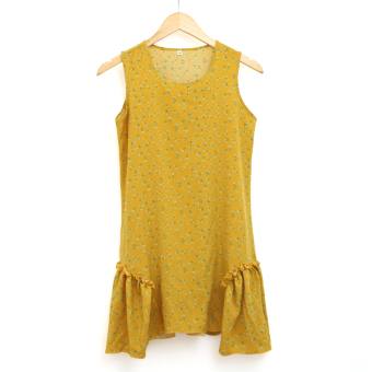 Váy ngủ, đầm hoa nhí dễ thương lụa Hàn dáng suông sát nách size 40-65kg