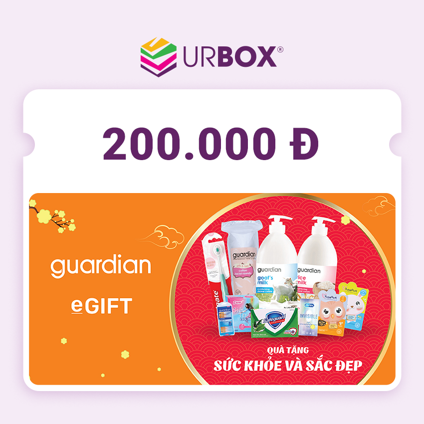 [Guardian | UrBox] Evoucher trị giá 200,000đ - Áp Dụng Tại Tất Cả Cửa Hàng Thuộc Hệ Thống Guardian