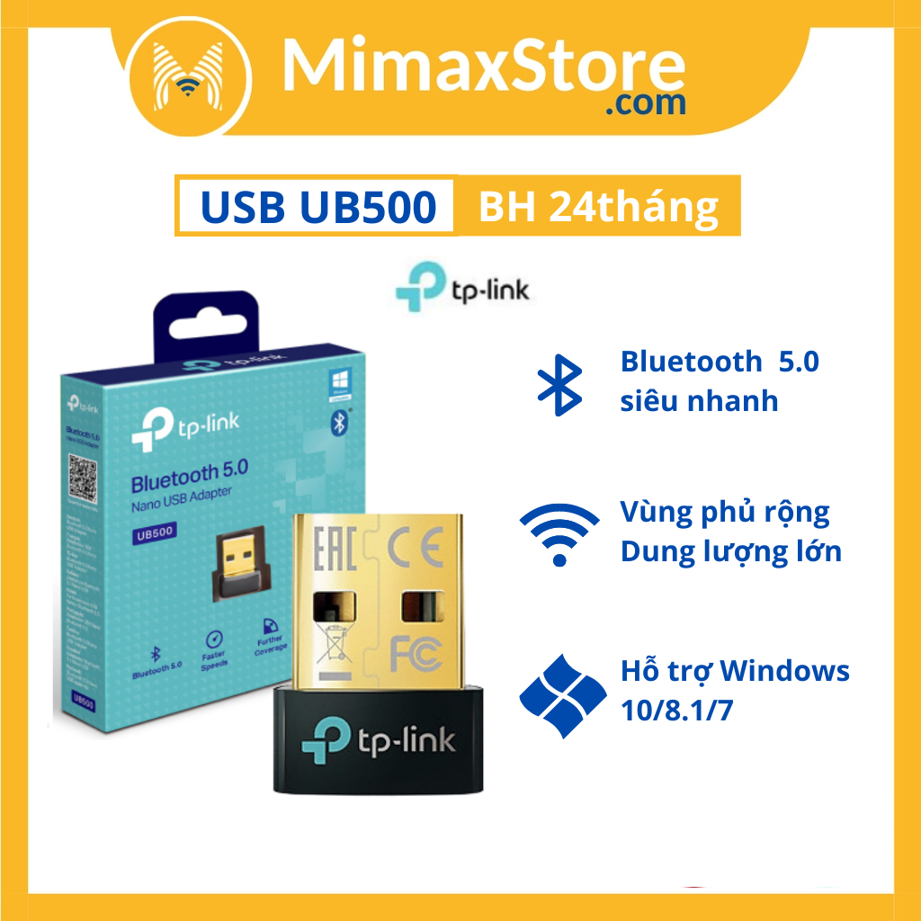 Usb bluetooth ub500 tplink / bộ chuyển đổi usb nano ub500 bluetooth 5.0 tp-link | bh 24th | mimax store