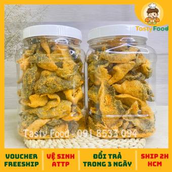 Da Cá Hồi Trứng Muối Tasty Food, da cá sấy giòn, ăn vặt Sài Gòn