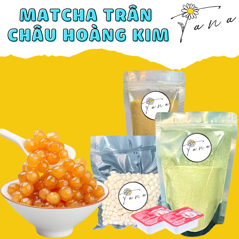 Set 10 ly Trà sữa Matcha trân châu hoàng kim Tana Drinks