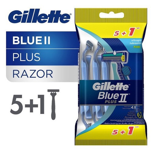 Dao Cạo Râu Gillette Blue II Plus Gói 6 cây