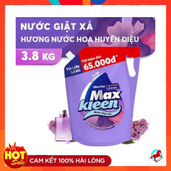 Nước Giặt Xả MAXKEEL Hương Nước Hoa Huyền Diệu(3.8kg)- LOILEOSHOP BC 29- Công nghệ Ultra Kép kết hợp 2 sức mạnh giặt in và "xả trong 1 nắp giặt đánh bay vết bẩn, diệt khuẩn, quần áo sạch sáng, mềm vải, hương thơm ngát dài lâu