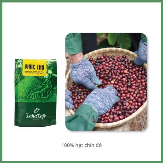 Cà phê phin Robusta Phúc Thọ gói 250gr, gu đắng đậm, rất mạnh, cà phê rang xay nguyên chất từ Laha Cafe