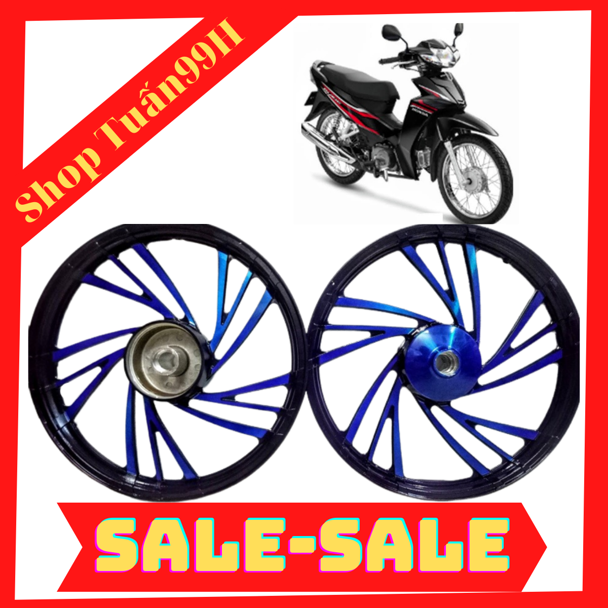 Mâm lốc xoáy xanh dành cho Wave Alpha, Blade, Ws110 thắng đùm