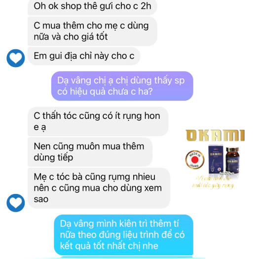 Viên uống giảm rụng và mọc tóc Okami