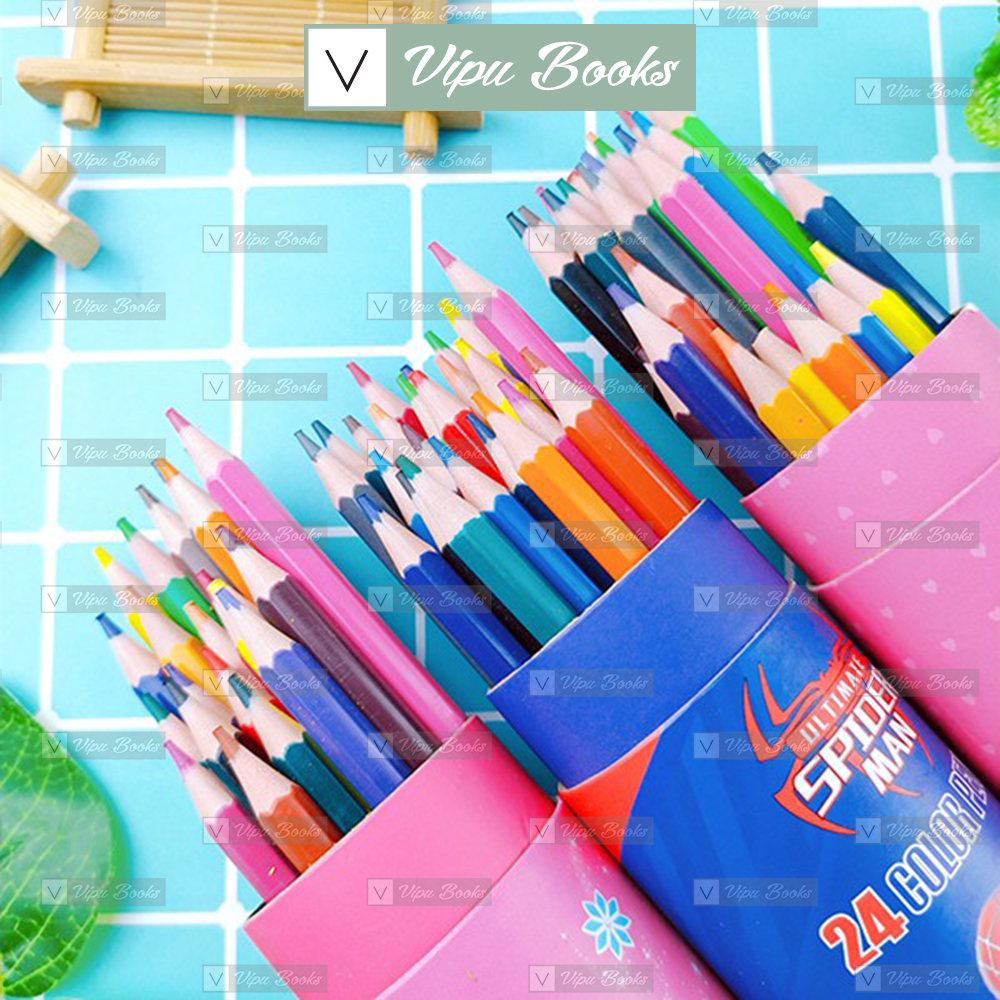 Bút Chì Màu Học Sinh - Có Kèm Gọt Chì Ở Nắp - Cỡ φ2.9mm - 12/18/24/36 Màu/Hộp