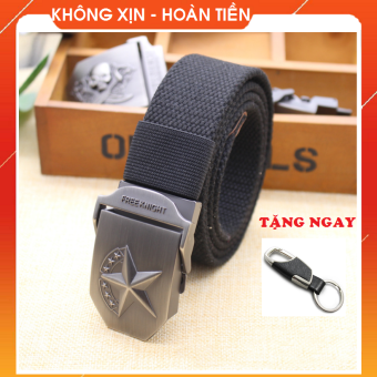 Dây nịt Nam, Dây nịt lính Mỹ vải bố cao cấp, Thắt lưng Nam_Mặt Sao Knight , Dây lưng vải dù