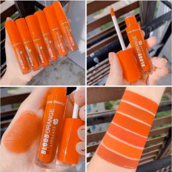 Son kem Blood Orange, Son kem Kiss Beauty Lip Glaze, Son kem lì tone màu siêu xinh - Hàng nội địa Trung