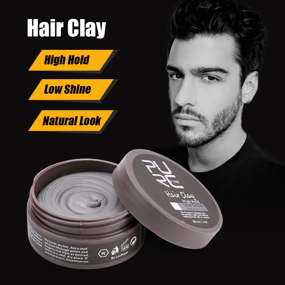 80ml Men Hair Cement Clay Hair Styling Wax High Hold Natural Low