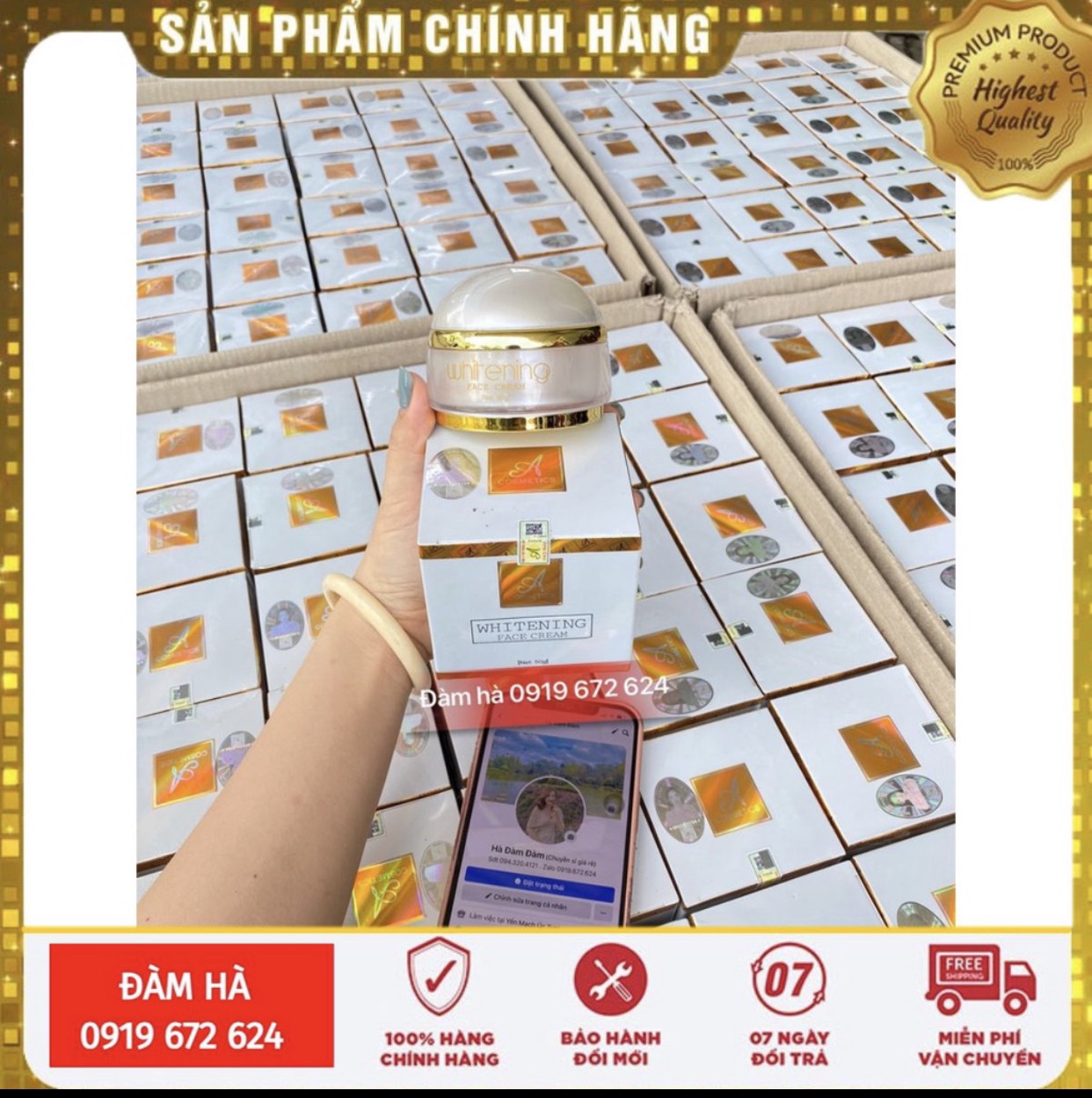 Kem Face Pháp dưỡng trắng da mặt phương anh acosmetics 50g