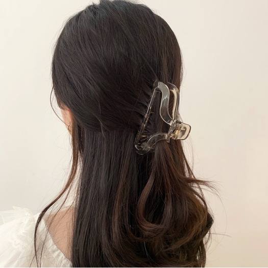 Kẹp tóc càng cua trong suốt nhiều màu dáng dài phong cách Hàn Quốc