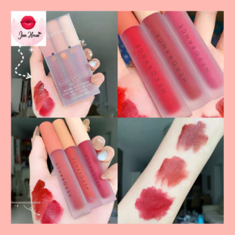 Set 3 son kem Herorange Fluffy Lip Glaze