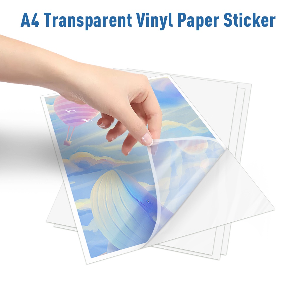 10 Sheet A4 Half Transparent Sticker Printer Printable Vinyl Sticker Paper  Waterproof Adhesive Printing Paper For Inkjet Printer