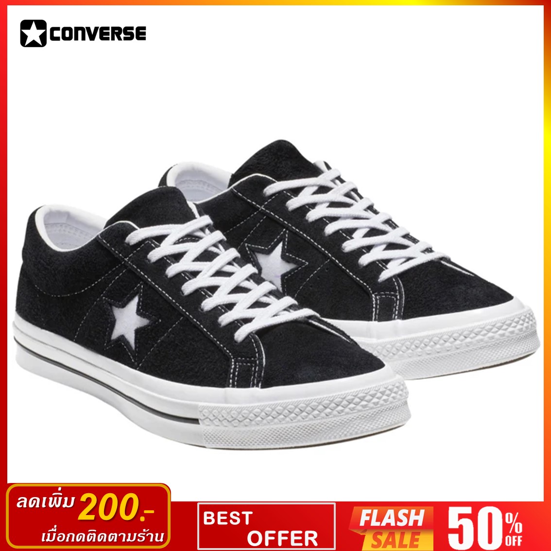 Converse one star premium suede low top black online