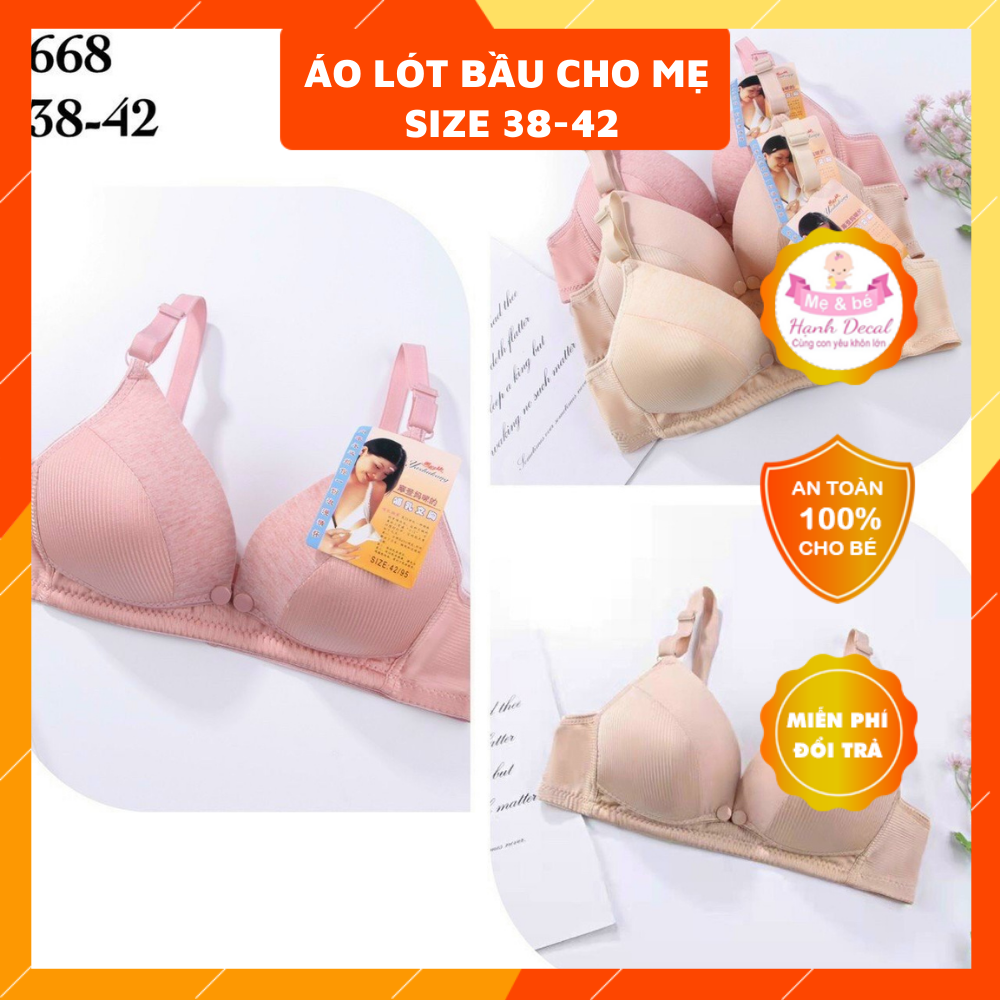 Áo ngực bầu , áo ngực sau sinh cho con bú không gọng 668, chất liệu cotton mềm mại ,có mở cúc cho con bú