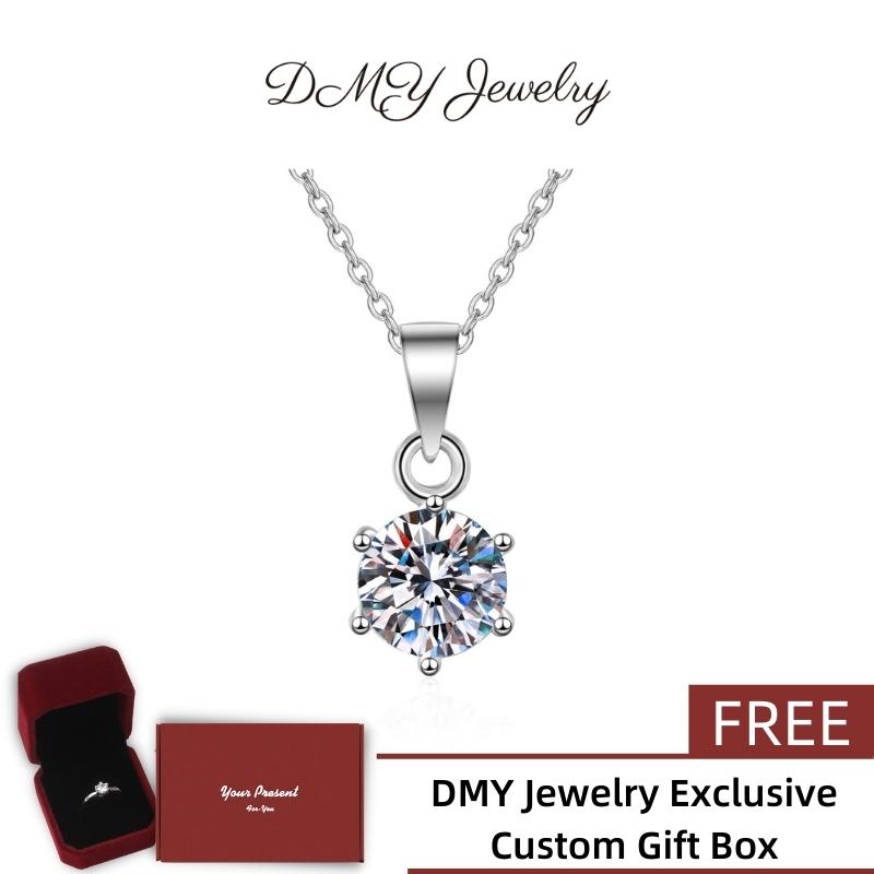 DMY Jewelry Diamond Necklace For Women/Moisanite Necklace/Moissanite Diamond Necklace/Moissanite Jewelry/Woman Jewellery Necklace/925 Silver Necklace/Silver Necklace Women/Moissanite Necklace Gra/Moissanite Necklace 0.5 Caret/Classic 6 Prong Necklace