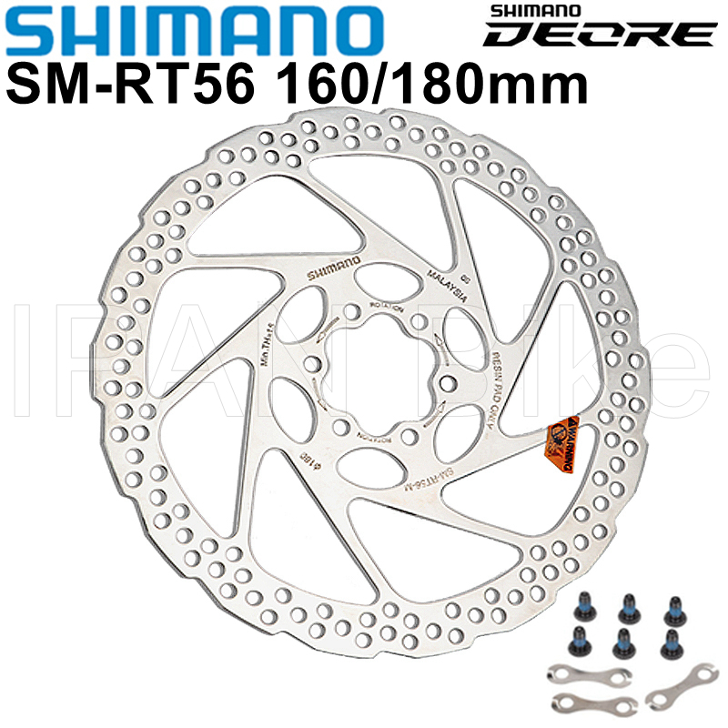 Shimano sm-rt56 deore đĩa phanh đĩa phanh rt26 đĩa phanh xe đạp leo núi 6 bu lông đĩa phanh m610 rt56 m6000 đĩa phanh 160mm 180mm mtb rt56 rt26