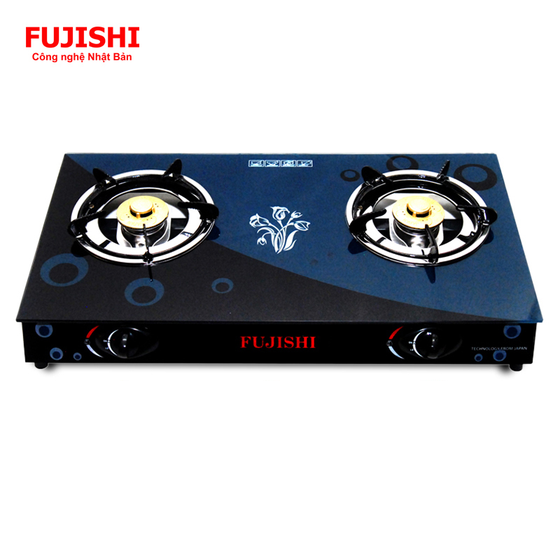 Bếp gas đôi chén nhôm Fujishi FM-H10-N - Có kiềng chắn gió, Tiết kiệm gas - Bảo hành chính hãng 01 Năm