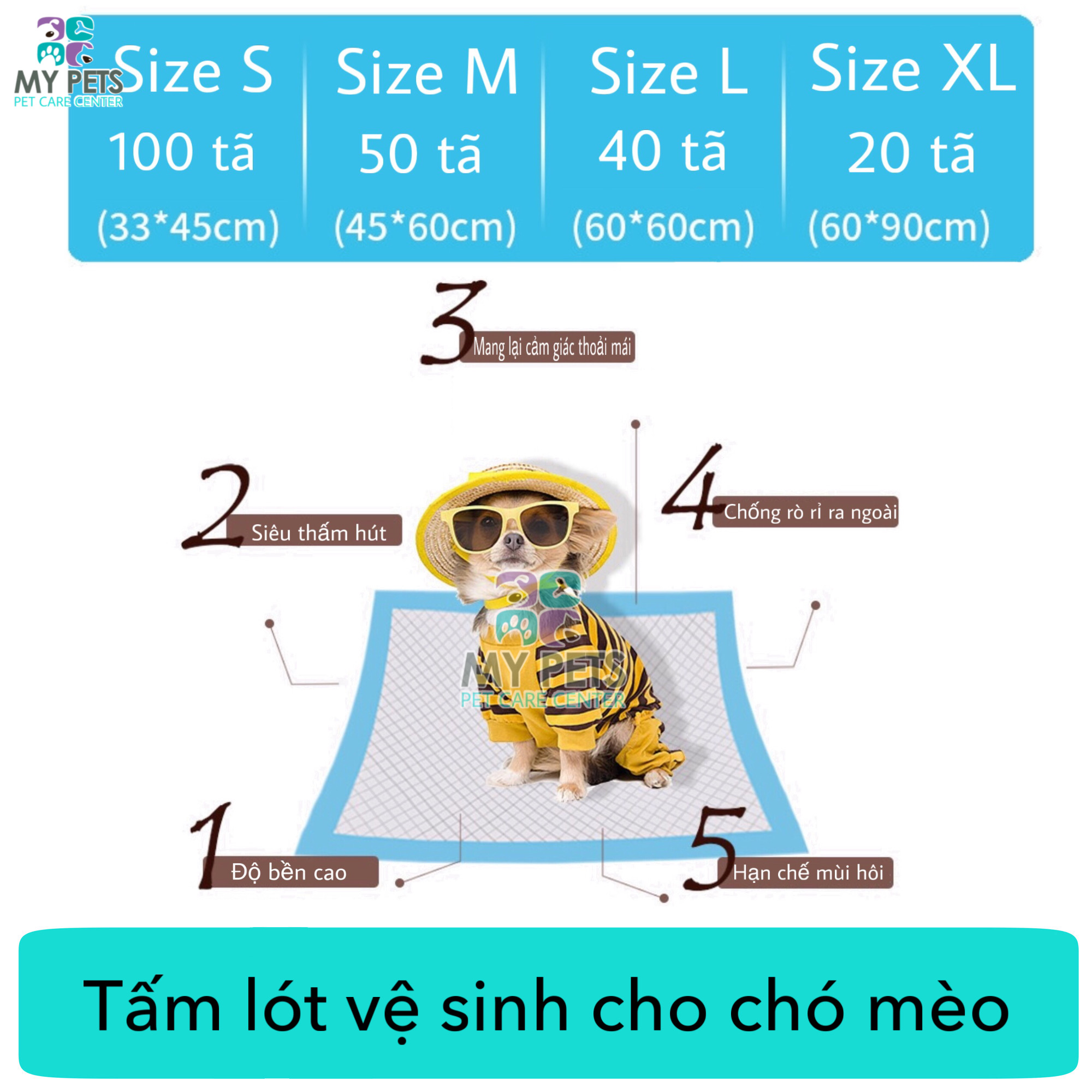 Tã lót vệ sinh/tấm lót chuồng cho chó mèo