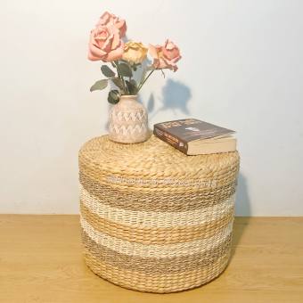 [Hàng đẹp không xẹp lún] Ghế đôn ngồi bàn thấp bằng lục bình (bèo tây) kết hợp cói trang trí decor nội thất