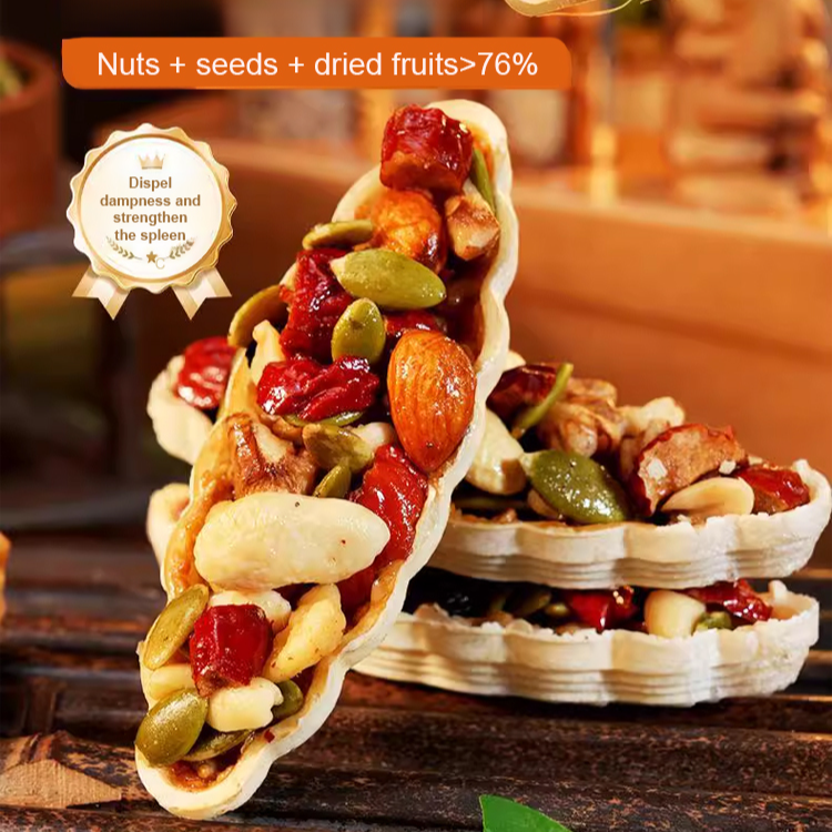 Eight Treasure Nut Boats - Mixed Nuts Thin Crisp Snack Pastry