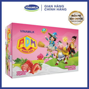 Thùng 48 Hộp sữa tiệt trùng Vinamilk ADM Gold IQ Hương dâu 180ml-Hộp mới