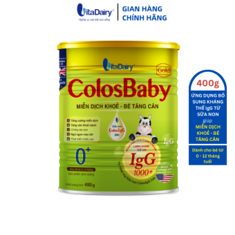 Sữa bột Colosbaby Gold 0+ 400g hỗ trợ tăng cân, miễn dịch khỏe cho bé - VitaDairy