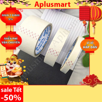Combo 4 cuộn băng keo giấy 1.2cm hoặc 2 cuộn 2.4cm hoặc 1 cuộn 4.6 cm ( Chọn phân loại ) , Băng keo giấy cuộn , Băng keo giấy chặn màu , Aplusmart