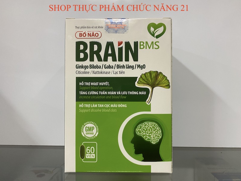 Viên bổ não brain bms - hỗ trợ tăng cường tuần hoàn não.