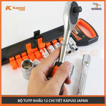 Bộ tuýp khẩu 1/2, Bộ tuýp khẩu 1/4 12 chi tiết chính hãng Kapusi kèm cần siết tự động loại xịn BỘ TAY VẶN KÈM KHẨU VẶN ỐC, Tuýp mở bulong, Bộ điếu mở ốc, Bộ khẩu mở siết ốc, Bộ tuýp Nhật Bản, Bộ tuýp sửa xe máy