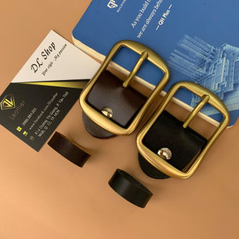 Đầu Khóa Thắt Lưng Bằng Đồng Đúc Nguyên Khối 100%, Mặt Khóa Thắt Lưng Cao Cấp [Tặng Kèm Ốc Xiết + Đầu Bịt Bằng Da Bò]-DLĐKĐLV-06