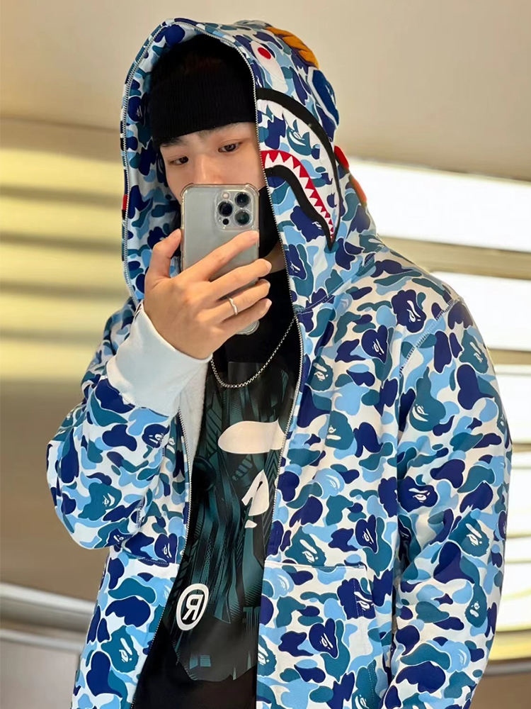 Bape Shark Hoodie Sweatshirt - Full Zip Cardigan Jacket For Men