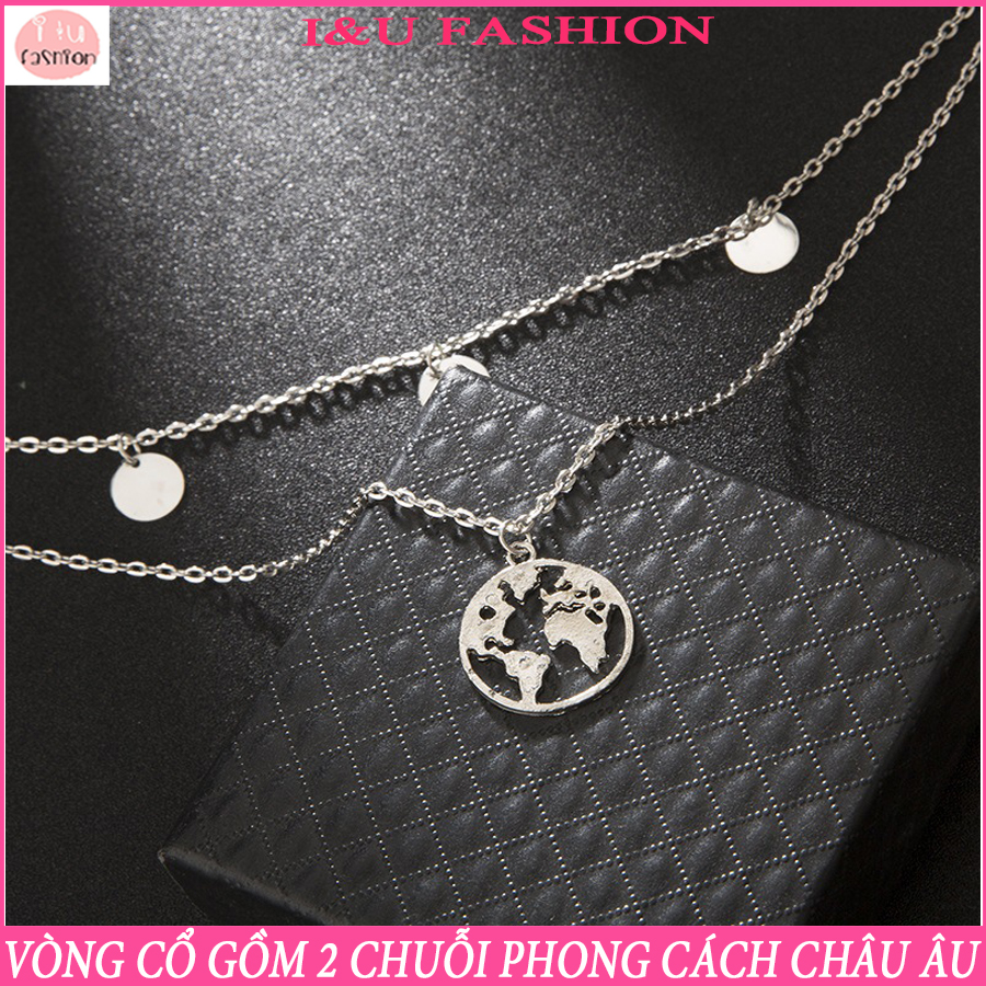 Dây chuyền vòng cổ nữ 2 in 1 - 2 dây trong 1 sản phẩm độc đáo cá tính thời trang phong cách Châu Âu thanh lịch VC-24